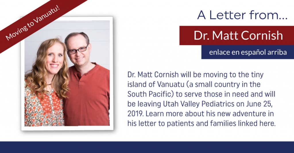 Dr. Matt Cornish is moving to Vanuatu.